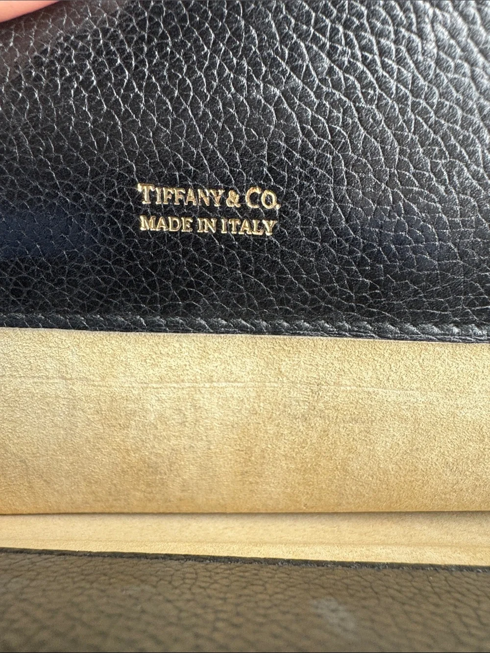 Tiffany & Co Vintage Black Leather Briefcase Attache Bag Made in Italy